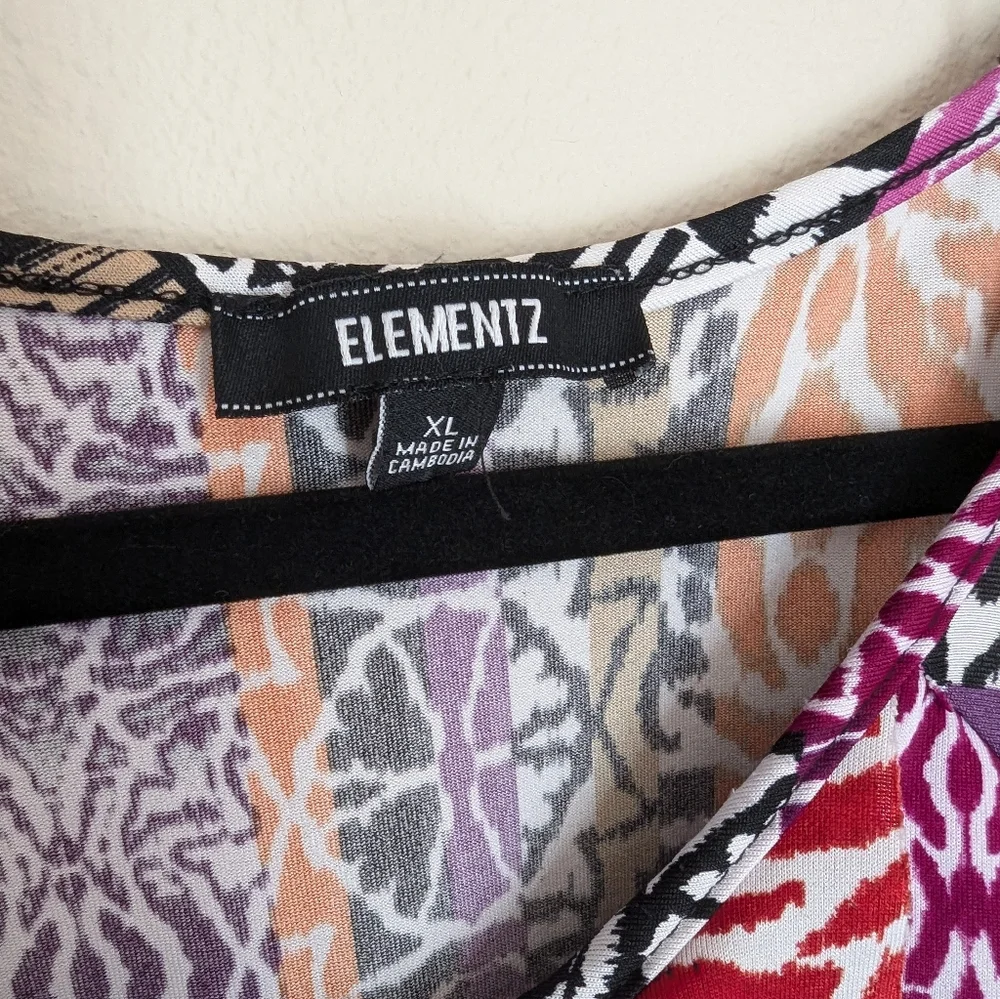 Elementz Colorful Patterned Top Size XL - Picture 3 of 3